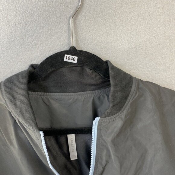 Fabletics Willow Reflective Jacket Womens XL Windbreaker Bomber Gray Stained - Picture 11 of 11